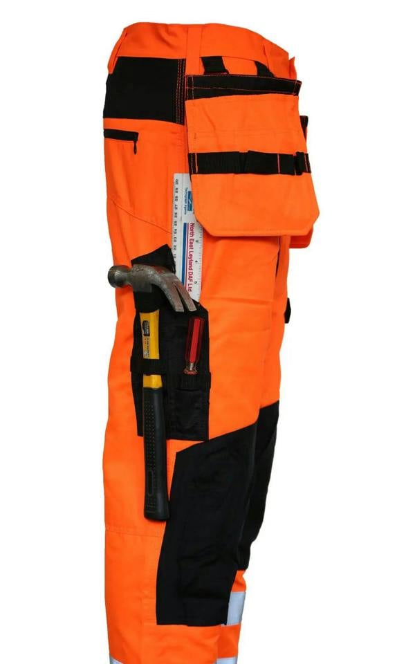 Contrast Slim Fit Stretch Hi-Vis Trouser With Removable Holster Pockets - Hi-Vis Trousers