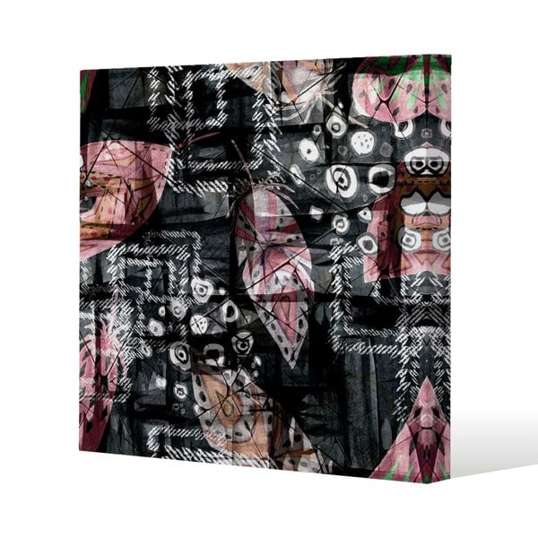 Benjamin Tate Design Boho pattern with feathers (Canvas Print)