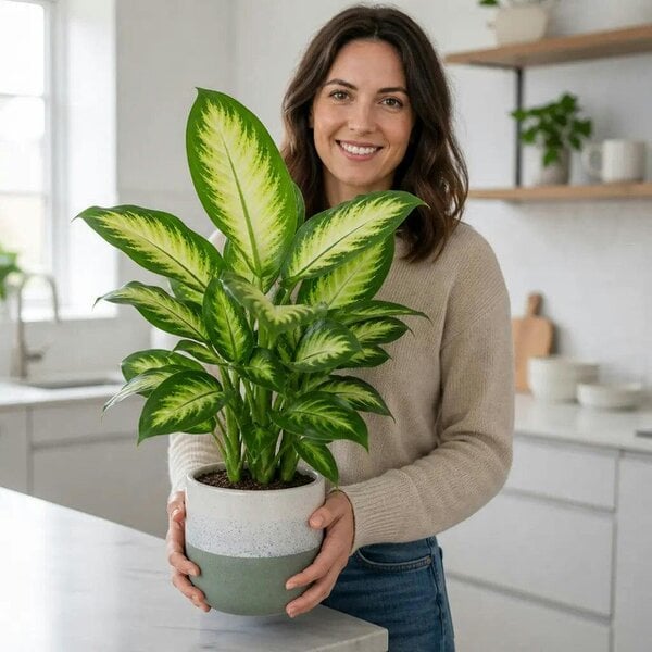 Dieffenbachia Camilla Dumb Cane – Elegant Cream and Green Variegated Indoor Houseplant