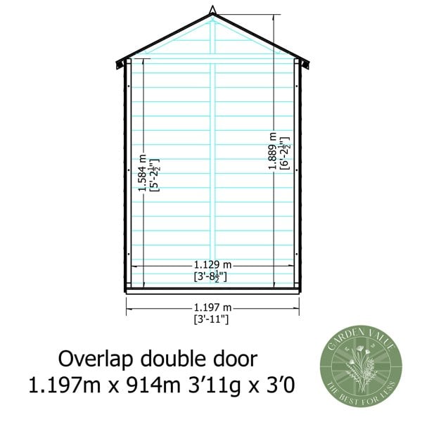 Shire Overlap Pressure Treated 4x3 Storage Shed