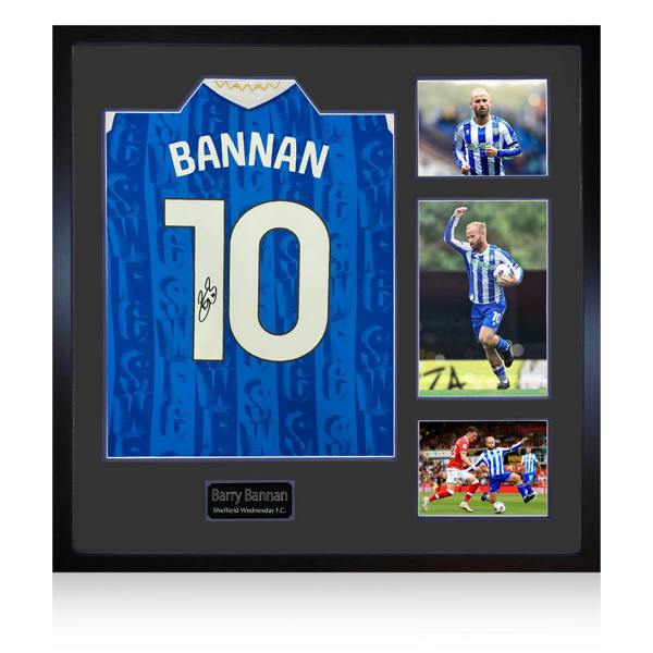 Barry Bannan Signed Sheffield Wednesday 25/26 Shirt Elite Frame w/ Fan Style Numbers