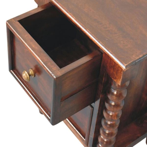 Artisan Furniture Solid Wood Spindle Winewood Nightstand