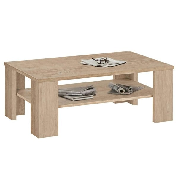 Berkfield FMD Coffee Table with Shelf Oak Tree