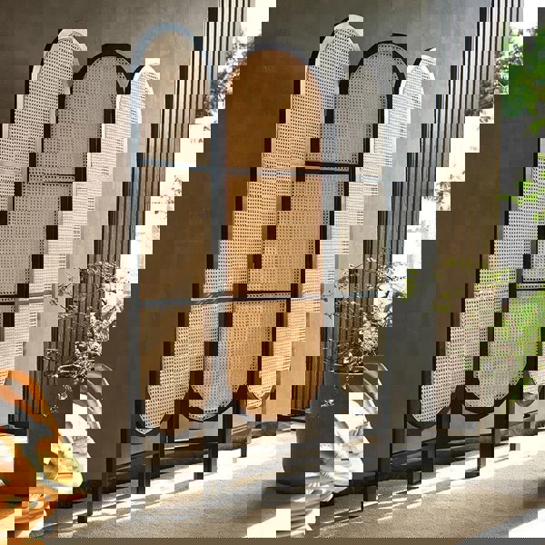 Cane Rattan Room Divider/ Screen, Oak-Weilai Concept-Weilai Concept