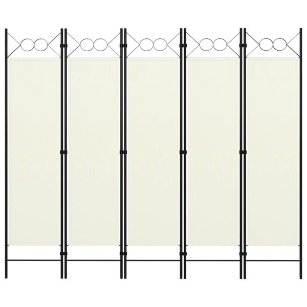 Berkfield 5-Panel Room Divider Cream White 200x180 cm