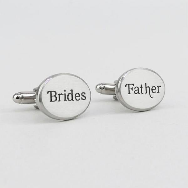 Sophos Rhodium Effect Oval Brides Father Cufflinks