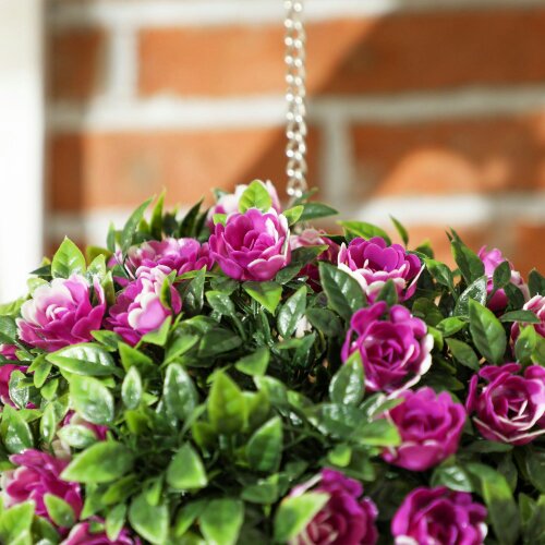 Wyld Haus Liso Set Of 2 Artificial UV Resistant Rose Style Topiary Balls H8 28cm
