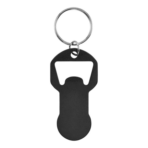 MidOcean Clave Recycled Aluminium Bottle Opener Keyring - Black - 