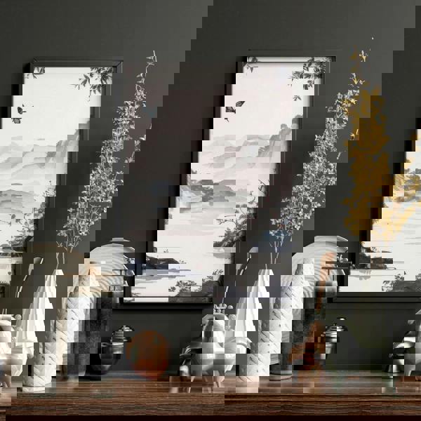 Picture Walls Living Room | Set of 3 Chinoiserie Wall art Prints