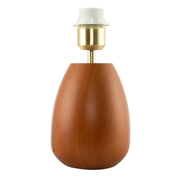 Chunky Wooden Table Lamp Base with Mahogany Finish with Inline Switch Image 1