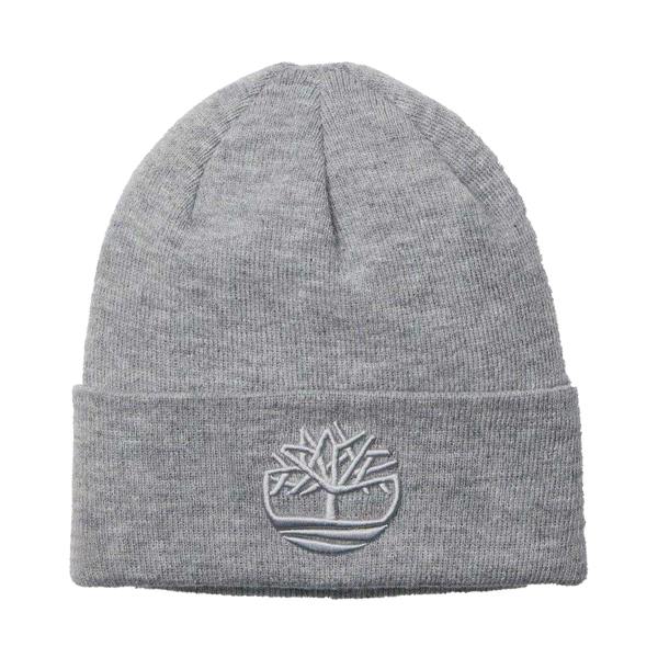 Timberland Unisex Adult Logo Ribbed Beanie - Medium Grey - 