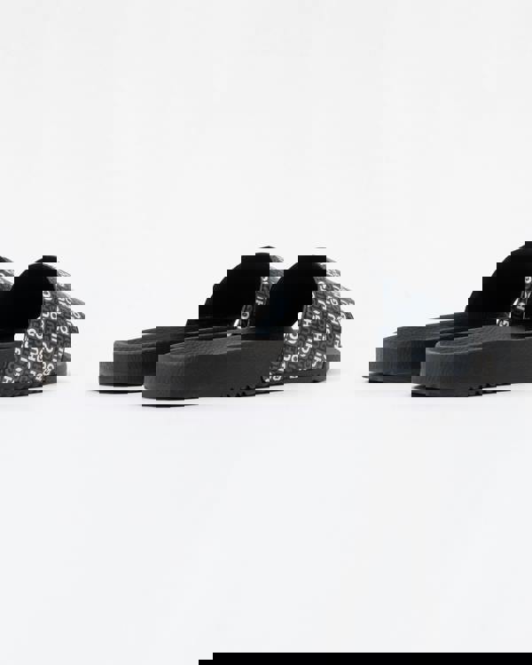 HUGO Timein Mens Slides with Checkered Logo Strap - Black 001