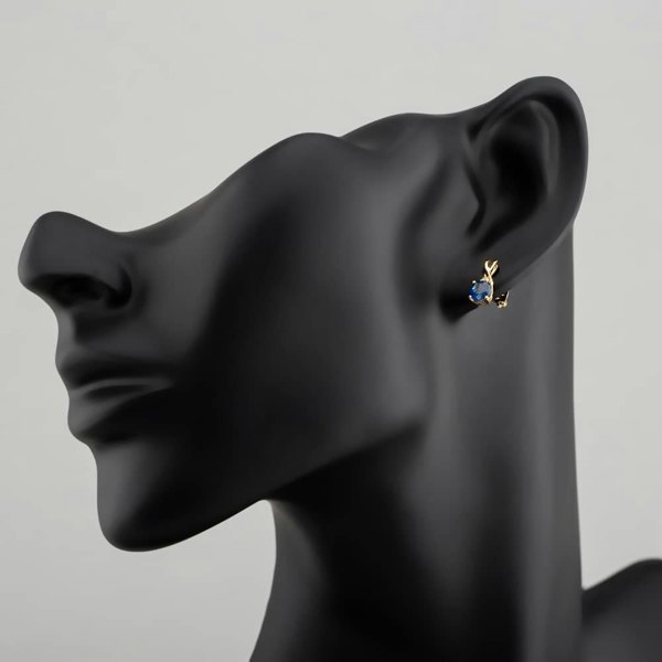 T. H. Baker 9ct Yellow Gold Sapphire & Diamond Stud Earrings OJE1702-BS