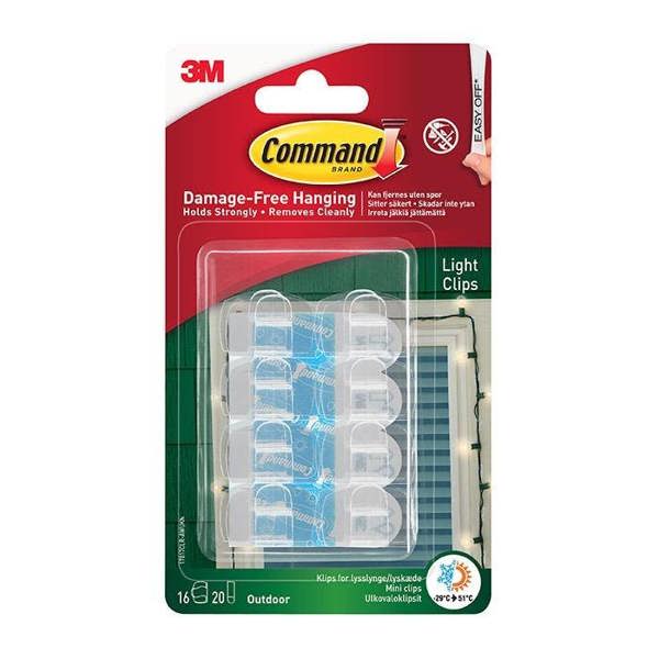 Command 17017CLR-AWES Outdoor Light Clips 16pk - One Colour - 