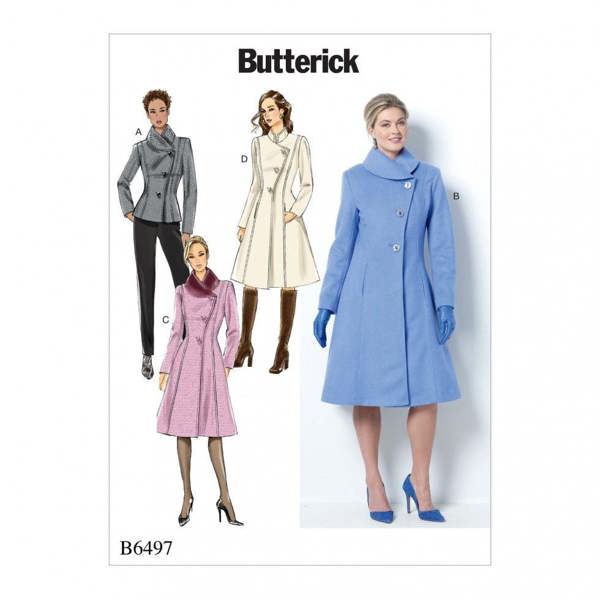 Butterick Sewing Pattern 6497, Coats, Jackets for Women, B5 (8-10-12-14-16) - Intermediate