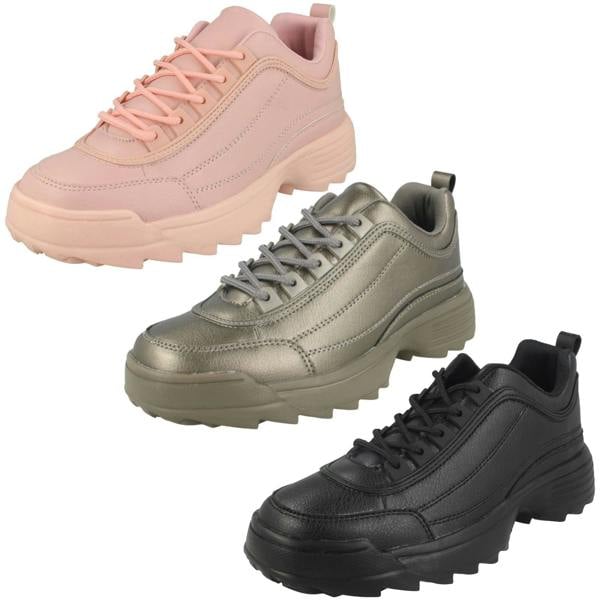 Reflex Ladies Reflex Lace Up Chunky Trainers