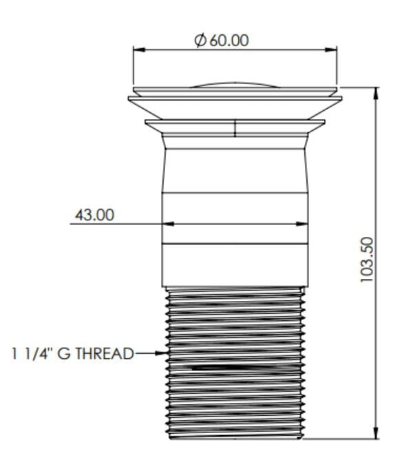 Top-Fix | Basin Waste UNLSOTTED | Brushed Brass