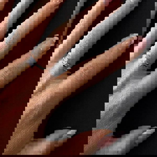 Starbright Silver 5mm Four Claw Round Cubic Zirconia Ring R6025(5M) 3A