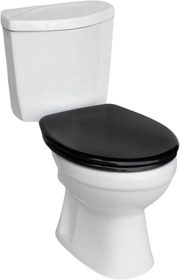 RTS Black Duroplast Top Fix Soft Close Quick Release Toilet Seat