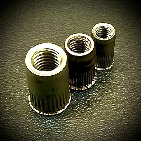 Fixaball Rivet Nut Steel BZP Reduced Head Round Knurled Body