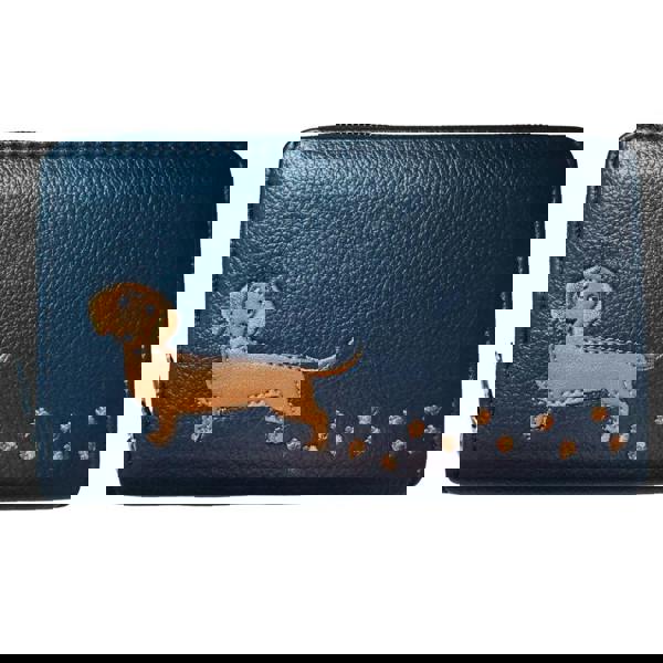 Fores Collection Embroidered Dog Zip-Around Card & Coin Purse