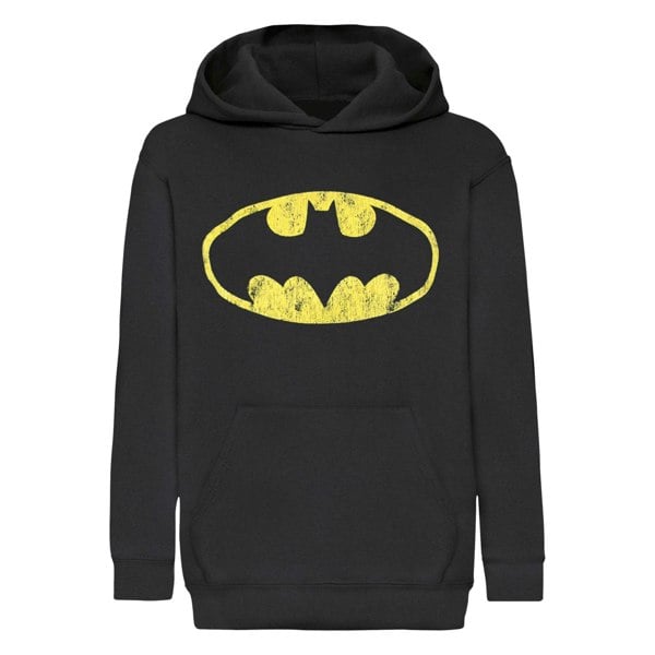 Batman Women's Distressed Logo Hoodie - Black