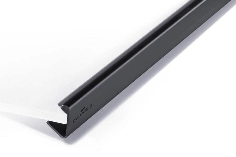 Durable SPINE BAR 100 Sheet Binding Bar for Unpunched Docs | 25 Pack | A4 Black