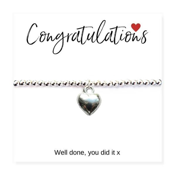 Aye Do Gifts Congratulations Heart Charm Bracelet & Gift Card