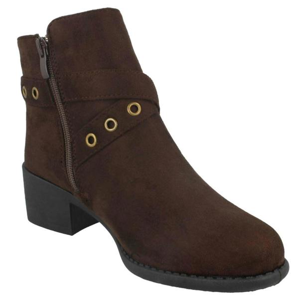 Spot On Ladies Spot On Ankle Boots With Buckle Detail