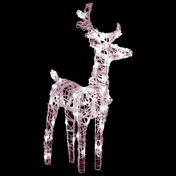 Berkfield Reindeers & Sleigh Christmas Decoration 160 LEDs 130 cm Acrylic