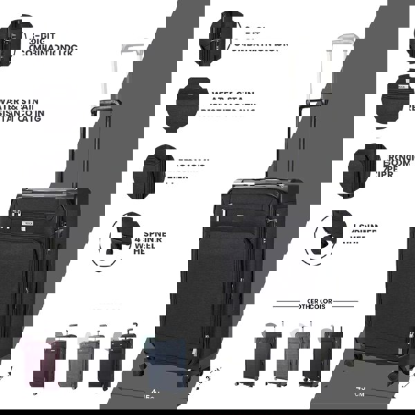 Rock Parker - Suitcase Lightweight Expandable 4 Spinner Wheels