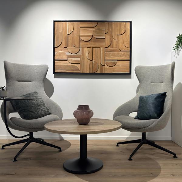 Wallsupply UltraWood Deco Curved Wall Cladding 3D Teak Wood Panels, 8pcs 0.64m²