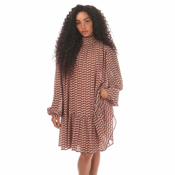 Hugo Womens/Ladies Kesura-1 Ruffled Dress - Black/Brown