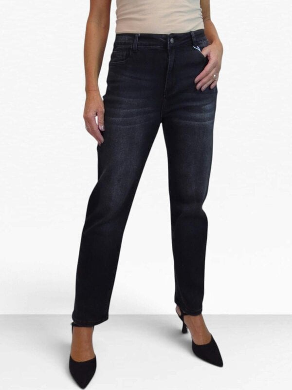 Paulo Due Women's High Waist Slim Straight Leg Stretch Denim Jeans