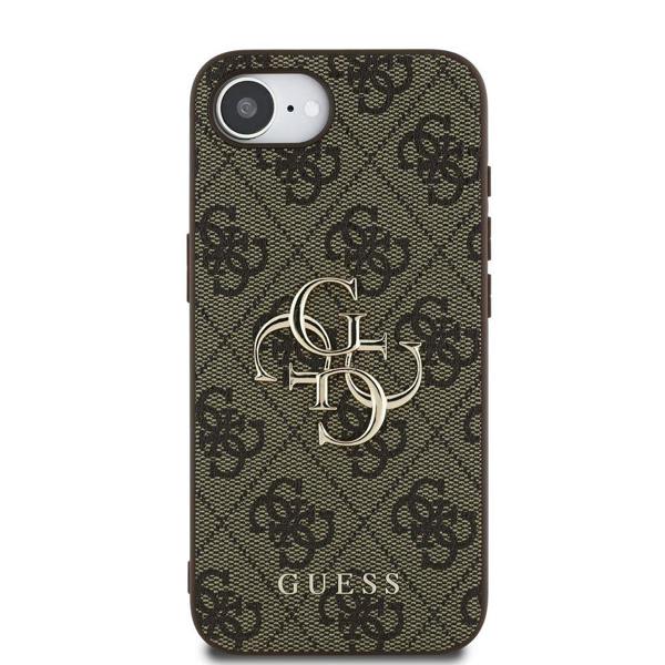 Guess PU 4G Metal Big Logo Case for iPhone 16e 6.1" Brown - GUHCPSE44GMGBR