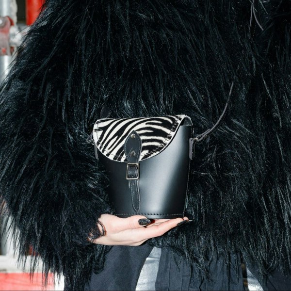 Zatchels Handmade Leather Barrel Bag - Zebra