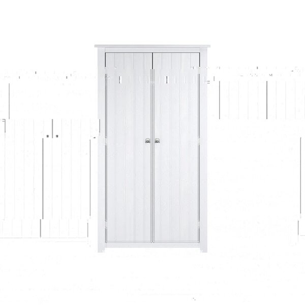 Wyld Haus Tralee Panelled White Washed Wooden 2 Door Wardrobe