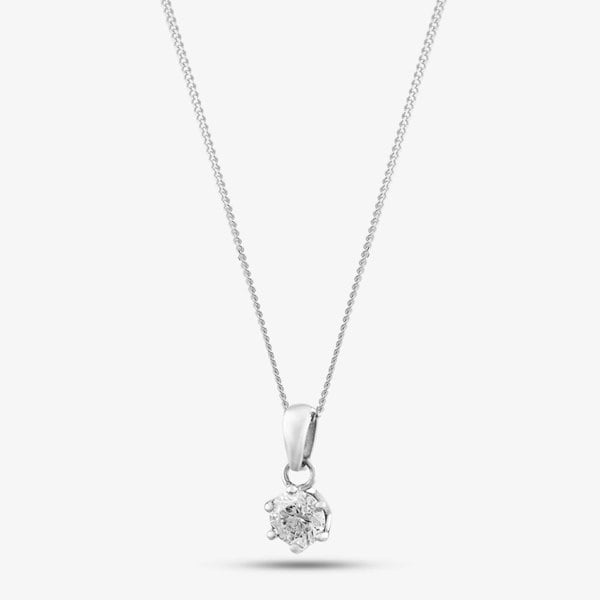T. H. Baker Platinum 0.40ct Brilliant Cut Diamond Pendant Necklace 5639P/PL/QD40