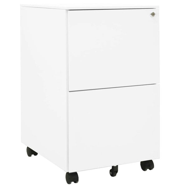 Berkfield Mobile File Cabinet White 39x45x67 cm Steel