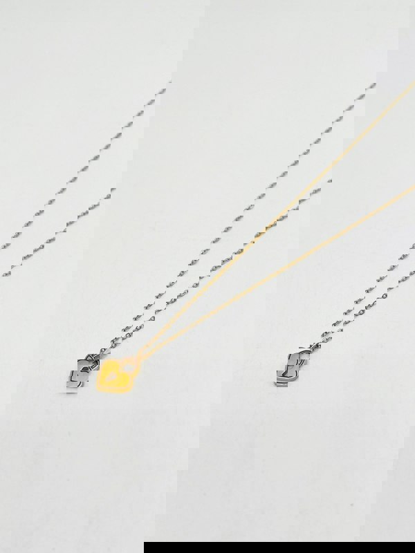 SVNX Gold Plated Heart Keyhole Pendant Necklace