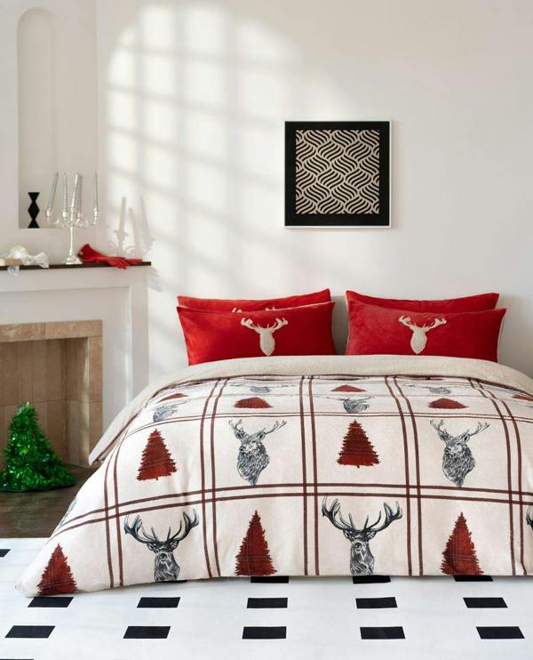 Stag Teddy Red Duvet Cover Set