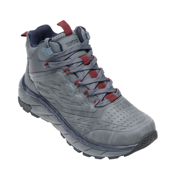 Regatta Mens Derino Mid Cut Walking Boots - Granite/Navy