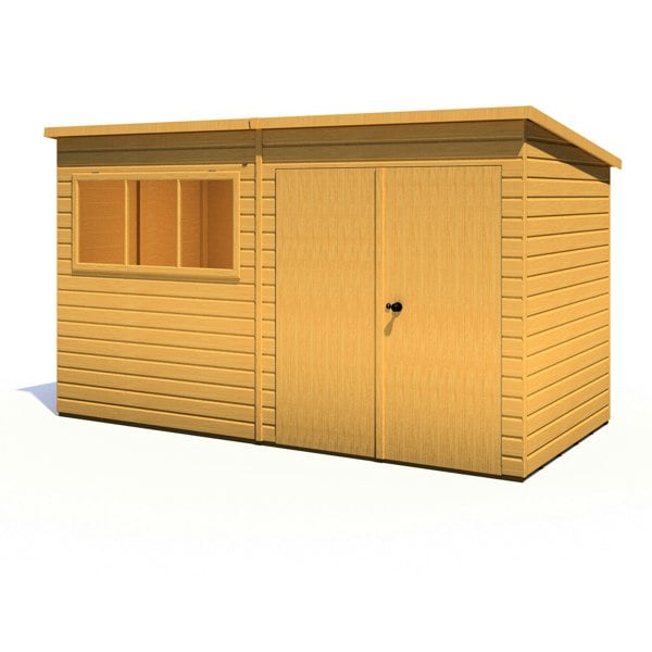 Shire Ranger 12x6 Double Door Premium Pent interlock Shiplap Shed - Best Shed