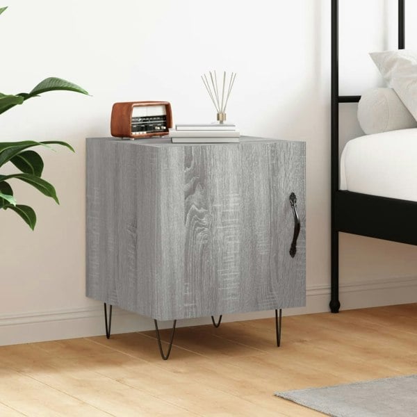 Berkfield Bedside Cabinet Grey Sonoma 40x40x50 cm Engineered Wood