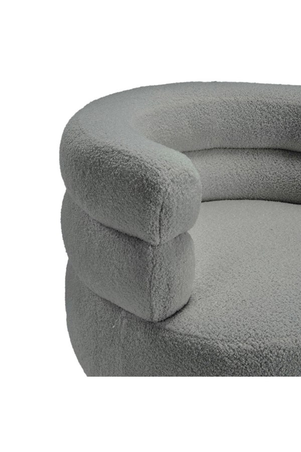 Living and Home Grey Curved Upholstered Single Sofa Accent Chair