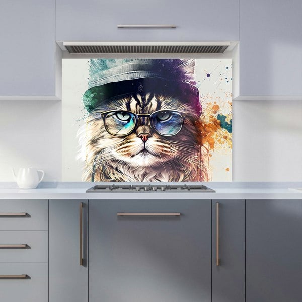 Warren Reed - Designer Siberian Cat Face Splashart Kitchen Splashback