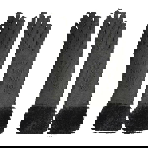 Infinity Leather Women's Plush Shearling Cuff Suede Genuine Leather Gloves