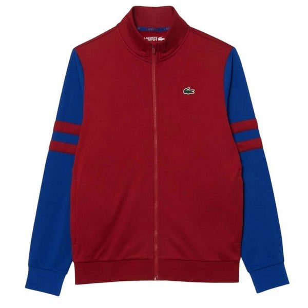 Lacoste Mens Zip Interlock Stretch Track Jacket - Red