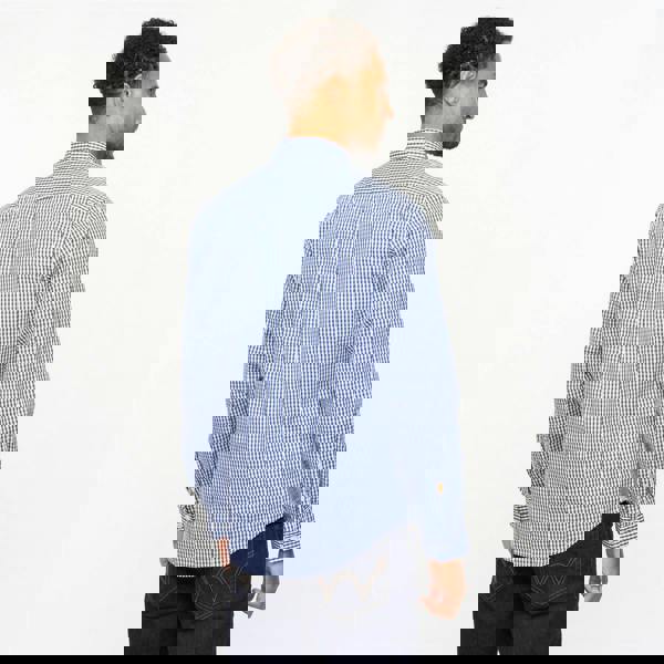 Gabicci V55GW01 Mens Fraser Long Sleeve Woven Check Shirt Gabicci Vintage - COBALT