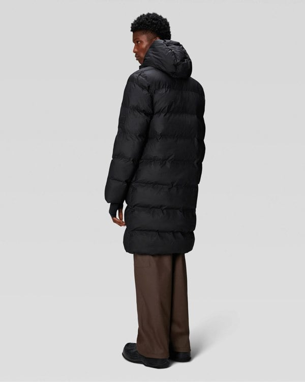 Rains Alta Long Unisex Puffer Jacket - 01 Black